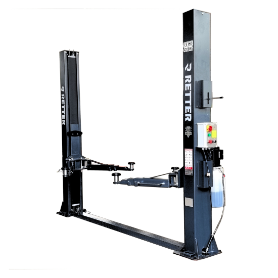 Preview: RETTER Zwei-Säulen-Hebebühne RTH-2042 Trendline 4.2T mit 3-fach Teleskoparm - halbautomatische Entriegelung Preview: 2 Säulen Hebebühne Halb. Autom. RETTER RTH-2042-Trendline 4.2 T