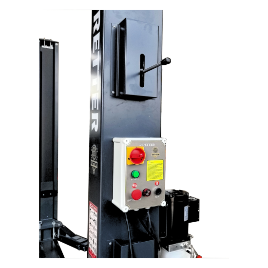 Preview: RETTER Zwei-Säulen-Hebebühne RTH-2042 Trendline 4.2T mit 3-fach Teleskoparm - halbautomatische Entriegelung Preview: 2 Säulen Hebebühne Halb. Autom. RETTER RTH-2042-Trendline 4.2 T