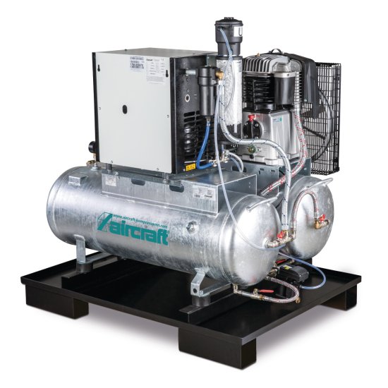 Kolbenkompressor 2x100l Druckluftbehältern, Kältetrockner, Feinfilter, Kondensatableiter AIRPROFI DUO -703