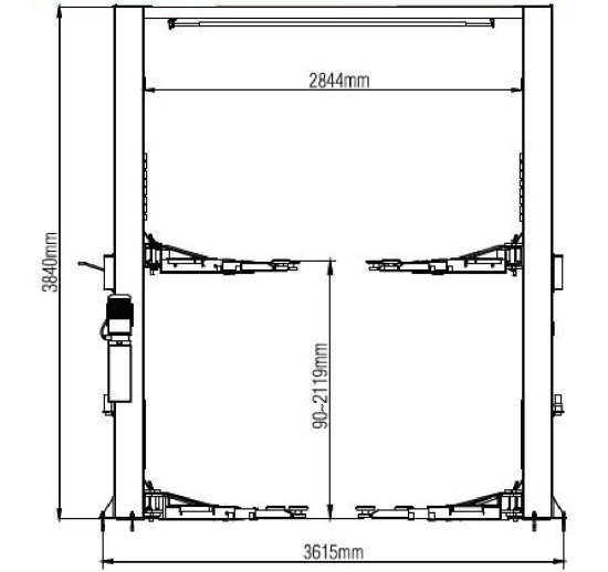 Preview: WARTER Zwei Säulen Hebebühne ProLift 45BF 4.5T mit 3-fach Teleskoparm - barrierefrei Preview: WARTER Zwei Säulen Hebebühne ProLift 45BF 4.5T mit 3-fach Teleskoparm - barrierefrei