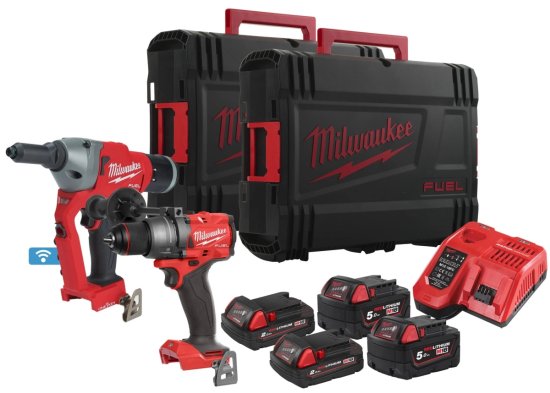 Milwaukee M18 FPP2G3-524X | Akku Bohrschrauber + Blindnietgerät Set