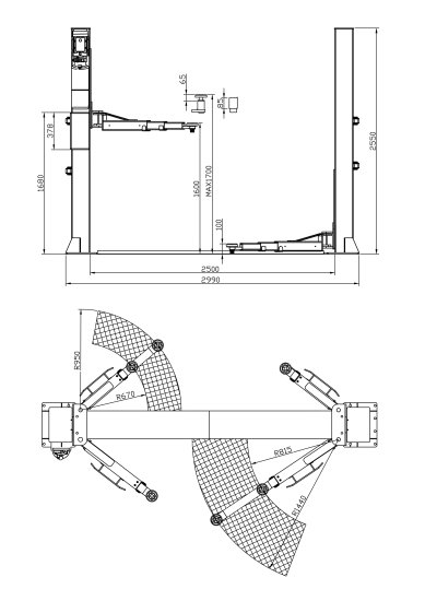 RETTER RTH-2040 - 2 Säulen Hebebühne 4,2 t - Profi-Line | Version kurz 2520 mm RETTER RTH-2040 - 2 Säulen Hebebühne 4,2 t - Profi-Line | Version kurz 2520 mm