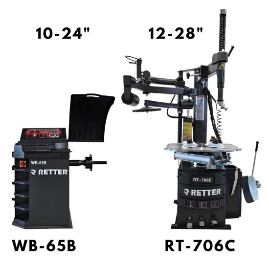 Reifenmontagemaschine 380V RT-706C & Wuchtmaschine WB65b