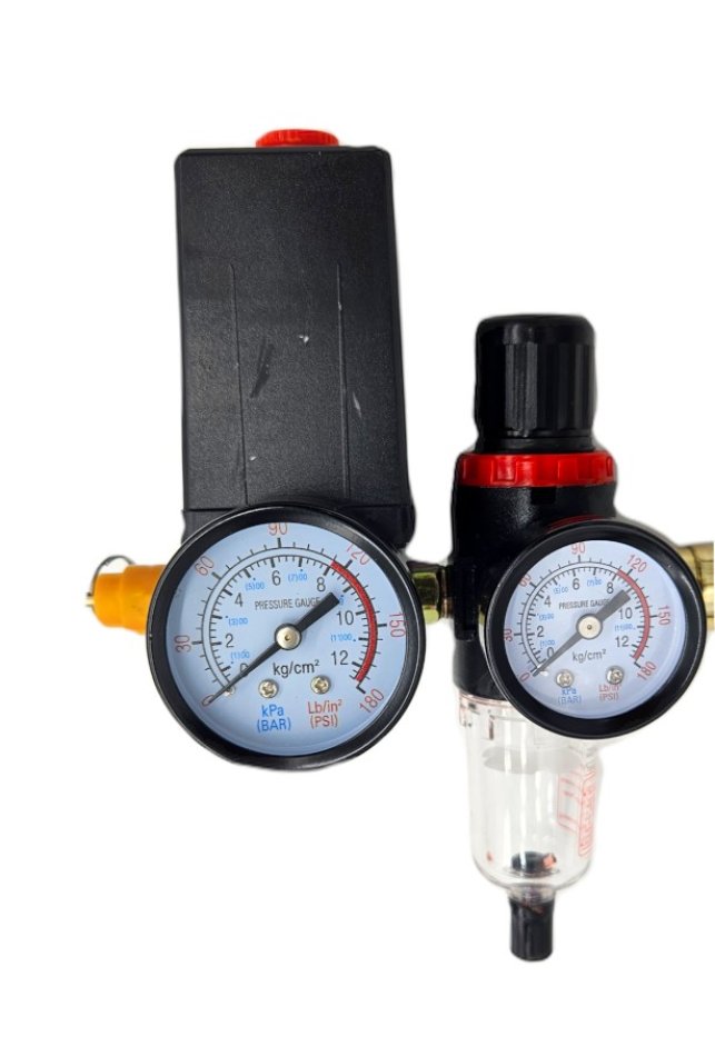 RETTER Druckregler mit Manometer - Kompressor Ersatzteil für RT4100, RT1045, RT1030, RT1024